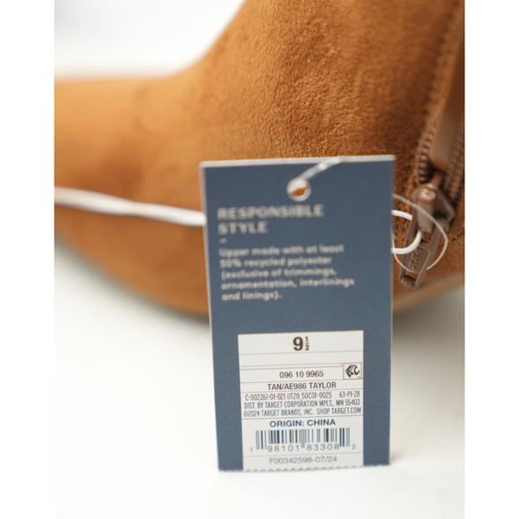 Universal Thread Suede Ankle Boots – Size 9½ – Zip Closure, Pointed Toe - Picture 7 of 8